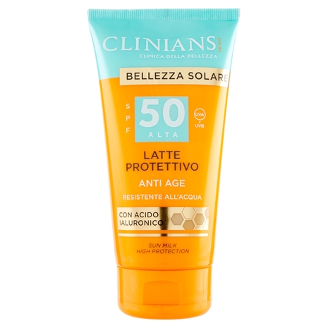 Clinians Bellezza Solare Latte Protettivo Anti Age SPF 50 Alta UVA + UVB 150 mL